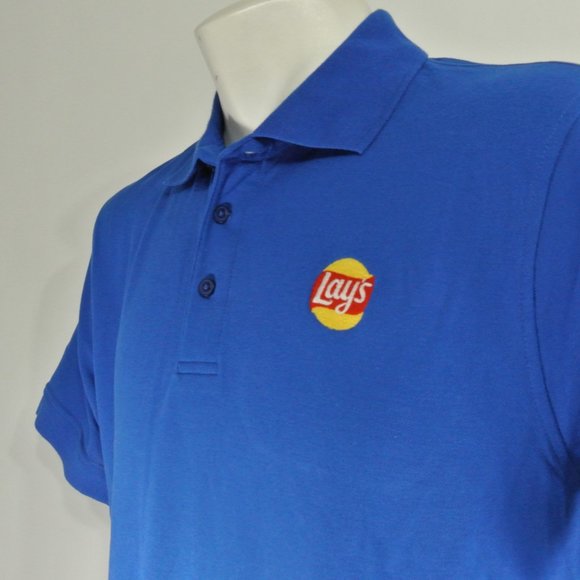 LAY'S Potato Chips Frito-Lay Pepsico Blue Polo Shirt Employee Uniform S Small - Picture 7 of 10